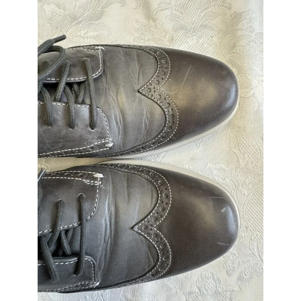 Cole Haan Grand.OS Sz 9M Gray‎ Leather Wingtip Oxford Derby Comfort Shoe C24895